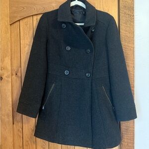 Prana Women's Black Double-Breasted Wool Pea Coat size xs